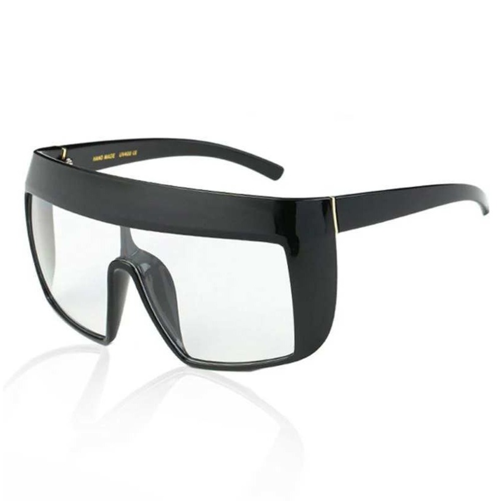 Shield Visor Sunglasses Women Fashion‎ Futuristic Cyclops Sun Glasses Clear Lens